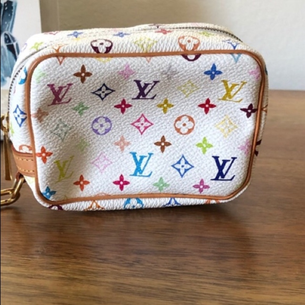 Louis Vuitton white multicolored wapity case